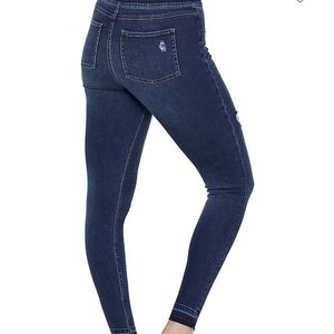 SPANX distressed jean leggings, size M